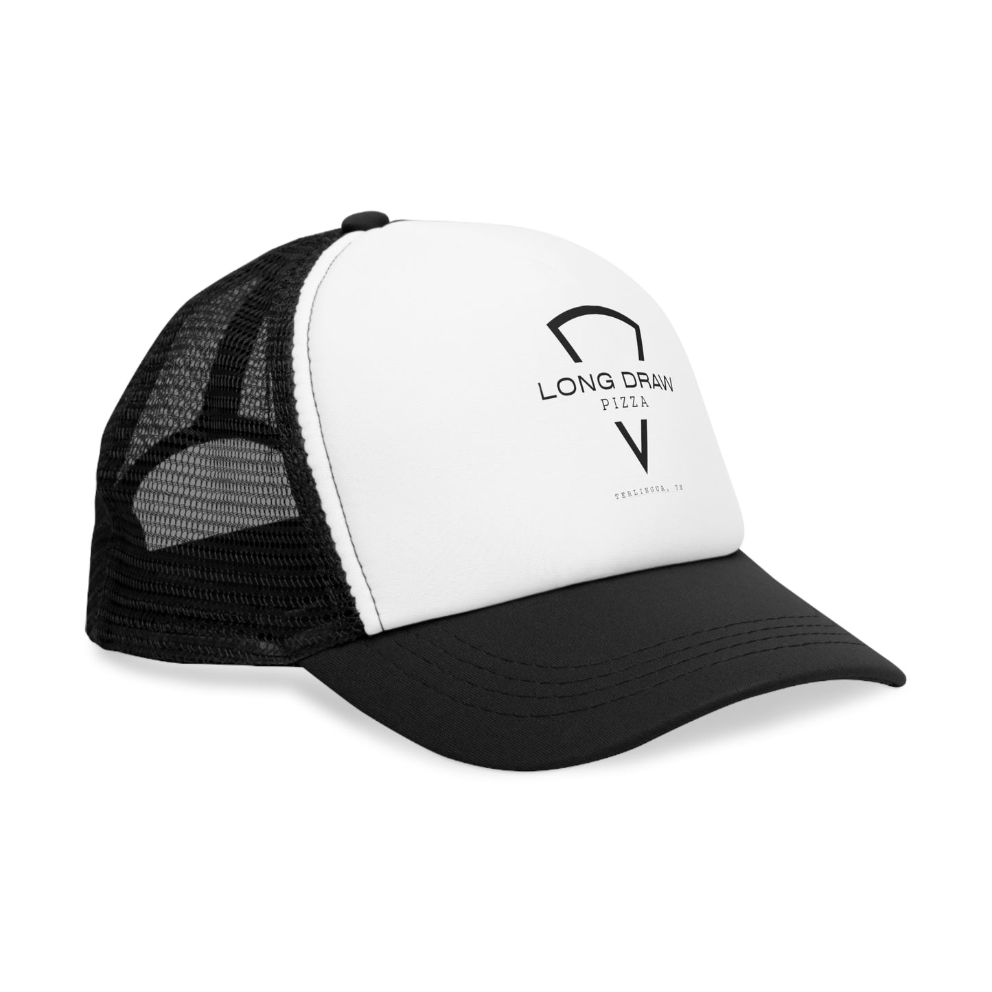 Long Draw Pizza Logo Trucker Hat, Unisex