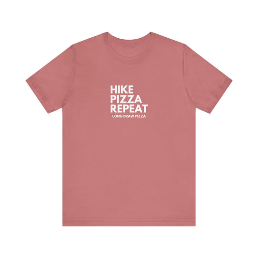 Hike Pizza Repeat Tee — Outdoor Adventure Pizza Lover T-Shirt